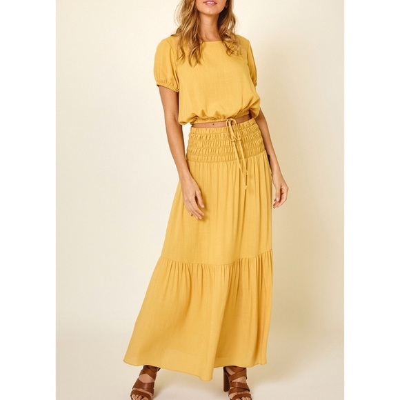 Sunflower Maxi Skirt & Crop Top Set - Picture 2 of 3